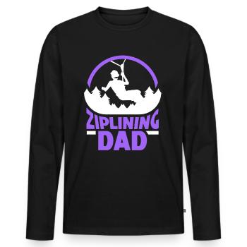 Ziplining Papa Zipline Sport Seilrutsche Sprüche - Männer Premium Bio Langarmshirt - Schwarz - Vorne - Nico (187cm)