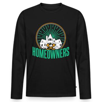 Propriétaire Propriétaire Maison propriétaire - T-shirt manches longues Premium bio Homme - noir - Devant - Nico (187cm)