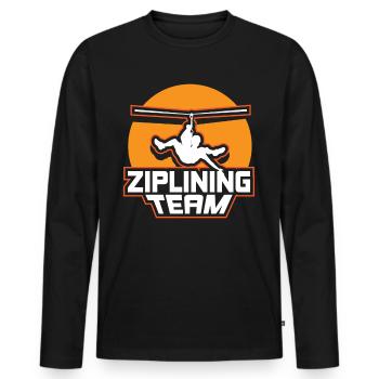 Ziplining Team Seilrutsche Zipline Sport Sprüche - Männer Premium Bio Langarmshirt - Schwarz - Vorne - Nico (187cm)
