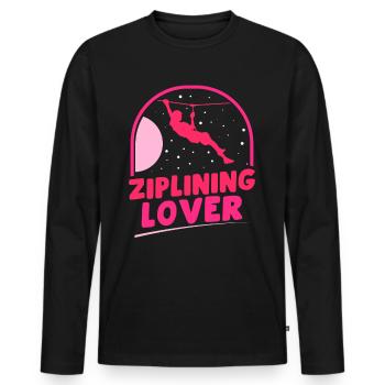 Ziplining Liebhaber Seilrutsche Sport Zipline - Männer Premium Bio Langarmshirt - Schwarz - Vorne - Nico (187cm)