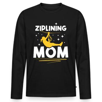 Ziplining Mama Sprüche Zipline Seilrutsche Sport - Männer Premium Bio Langarmshirt - Schwarz - Vorne - Nico (187cm)