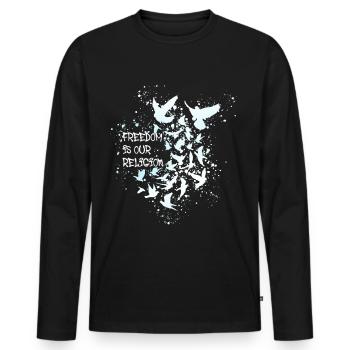 La liberté est notre religion 2022,la liberté,la religion - T-shirt manches longues Premium bio Homme - noir - Devant - Nico (187cm)