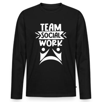 Team Social Work Social Workers Social Work - Men's Premium Organic Long Sleeve Shirt - black - Front - Nico (187cm)