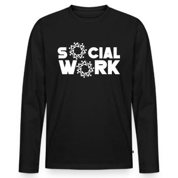 Travail social Travail social Profession de travailleur social - T-shirt manches longues Premium bio Homme - noir - Devant - Nico (187cm)