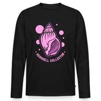 Shell Collector Shell Collector Shells Collecting - Men's Premium Organic Long Sleeve Shirt - black - Front - Nico (187cm)