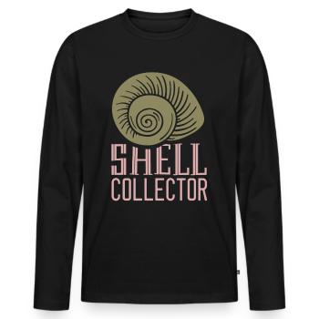 Shell Collector Shell Collector Collect shells - Men's Premium Organic Long Sleeve Shirt - black - Front - Nico (187cm)