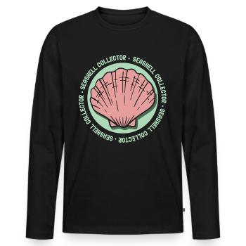 Shell Collector Shell Collector Collect shells - Men's Premium Organic Long Sleeve Shirt - black - Front - Nico (187cm)