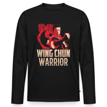 Wing Chun Warrior Trainer Martial Arts Martial Arts - Men's Premium Organic Long Sleeve Shirt - black - Front - Nico (187cm)