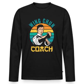 Wing Chun Trainer Martial Arts Martial Arts Training - Men's Premium Organic Long Sleeve Shirt - black - Front - Nico (187cm)