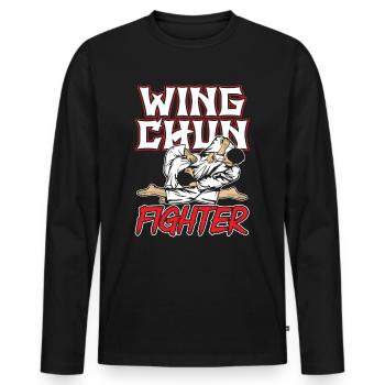 Wing Chun Fighter Martial Arts Martial Arts Trainer - Men's Premium Organic Long Sleeve Shirt - black - Front - Nico (187cm)