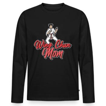 Wing Chun Mother Martial Arts Martial Arts Trainer - Men's Premium Organic Long Sleeve Shirt - black - Front - Nico (187cm)