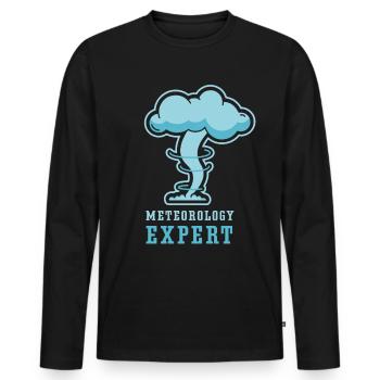 Expert en météorologie Météorologue Météorologue - T-shirt manches longues Premium bio Homme - noir - Devant - Nico (187cm)