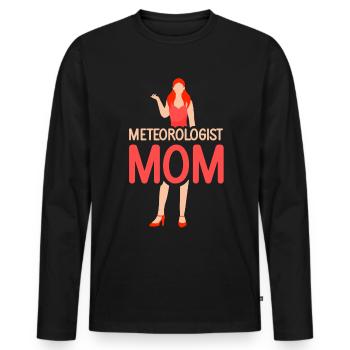 Météorologue Mama Météorologie Profession de météorologue - T-shirt manches longues Premium bio Homme - noir - Devant - Nico (187cm)