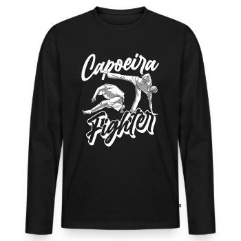 Capoeira Fighter Brazilian Hobby Martial Arts - Men's Premium Organic Long Sleeve Shirt - black - Front - Nico (187cm)