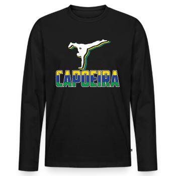Capoeira brésilienne Arts martiaux Brésilien - T-shirt manches longues Premium bio Homme - noir - Devant - Nico (187cm)