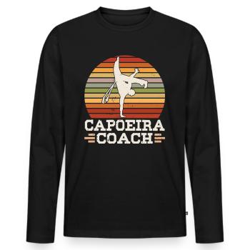 Entraîneur de Capoeira Brésil Hobby Arts Martiaux - T-shirt manches longues Premium bio Homme - noir - Devant - Nico (187cm)