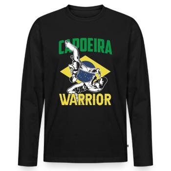 Brasilianischer Capoeira Krieger Brasilien Hobby - Männer Premium Bio Langarmshirt - Schwarz - Vorne - Nico (187cm)