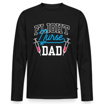 Infirmière de vol Papa Médecin de vol Médecin de vol - T-shirt manches longues Premium bio Homme - noir - Devant - Nico (187cm)