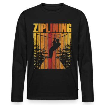Ziplining Sprüche Seilrutsche Zipline Sport - Männer Premium Bio Langarmshirt - Schwarz - Vorne - Nico (187cm)