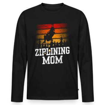 Ziplining Mama Sport Sprüche Zipline Seilrutsche - Männer Premium Bio Langarmshirt - Schwarz - Vorne - Nico (187cm)