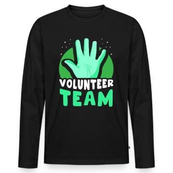 Volunteer Team Profession Volunteer - Men's Premium Organic Long Sleeve Shirt - black - Front - Nico (187cm)