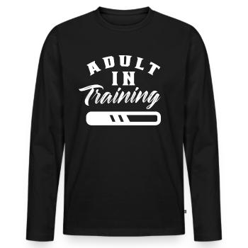Adult In Education Adult Birthday - Men's Premium Organic Long Sleeve Shirt - black - Front - Nico (187cm)