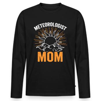 Météorologue Profession Météorologue Météorologie - T-shirt manches longues Premium bio Homme - noir - Devant - Nico (187cm)