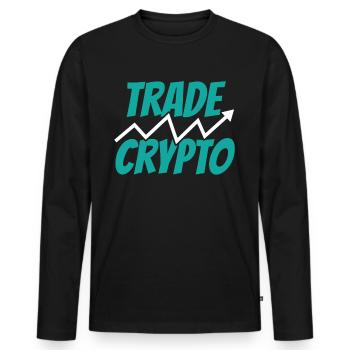 Crypto Trading Trade Crypto Trader Trading - Men's Premium Organic Long Sleeve Shirt - black - Front - Nico (187cm)