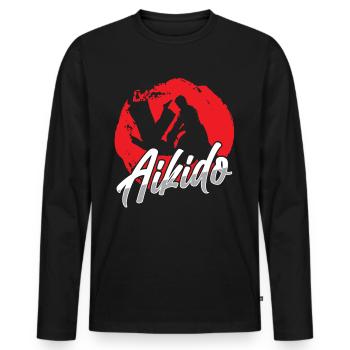 Aikido Lover Martial Arts Martial Arts Fighter - Men's Premium Organic Long Sleeve Shirt - black - Front - Nico (187cm)