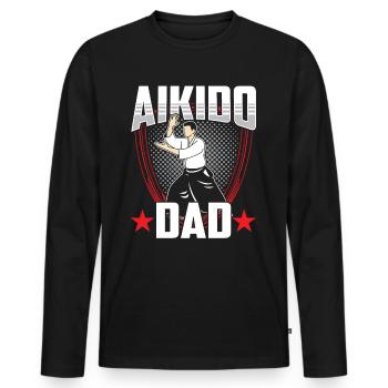 Aikido Father Martial Arts Martial Arts Fighter - Men's Premium Organic Long Sleeve Shirt - black - Front - Nico (187cm)