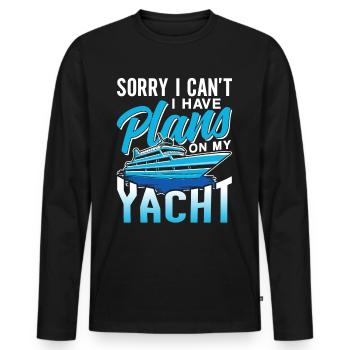 Malheureusement, je ne peux pas avoir de plans pour mon yacht - T-shirt manches longues Premium bio Homme - noir - Devant - Nico (187cm)