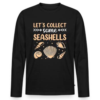 Let's Collect Shells Shell Collector Shell - Men's Premium Organic Long Sleeve Shirt - black - Front - Nico (187cm)