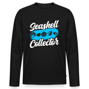 Shell Collector Shell Collector Collect shells - Men's Premium Organic Long Sleeve Shirt - black - Front - Nico (187cm)