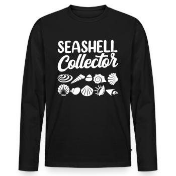 Shell Collector Shell Collector Collect shells - Men's Premium Organic Long Sleeve Shirt - black - Front - Nico (187cm)
