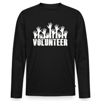 Voluntary volunteering Volunteer - Men's Premium Organic Long Sleeve Shirt - black - Front - Nico (187cm)