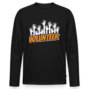 Voluntary volunteering Volunteer - Men's Premium Organic Long Sleeve Shirt - black - Front - Nico (187cm)