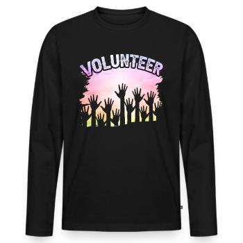 Voluntary volunteering Volunteer - Men's Premium Organic Long Sleeve Shirt - black - Front - Nico (187cm)