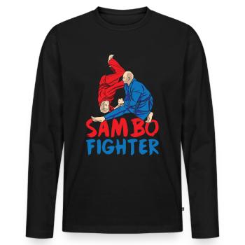 Sambo Fighter Training Martial Arts Martial Arts - Men's Premium Organic Long Sleeve Shirt - black - Front - Nico (187cm)