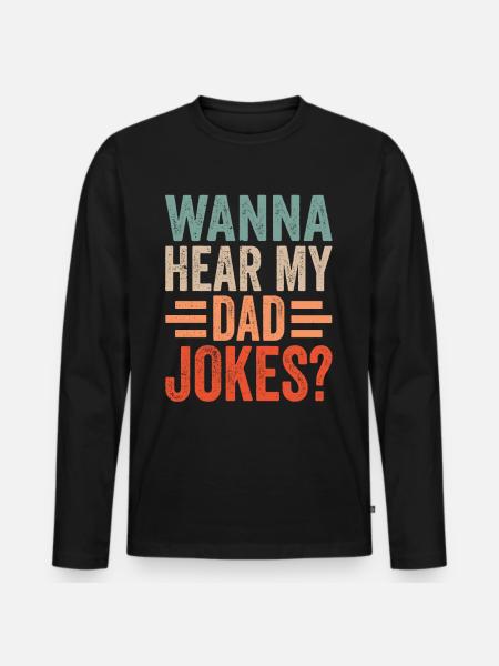 Papa Joke Far Joke Far Jokes - Premium økologisk langærmet T-shirt til mænd - sort