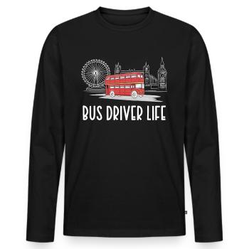 Life of a Bus Driver Bus Driving Bus Bus Driver - Men's Premium Organic Long Sleeve Shirt - black - Front - Nico (187cm)