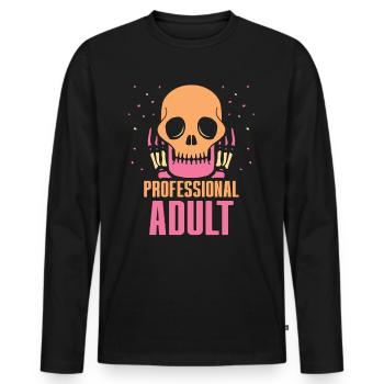 Professional Adult Adult Birthday - Men's Premium Organic Long Sleeve Shirt - black - Front - Nico (187cm)