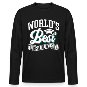 World's Best Graduate Graduation Party Graduates - Men's Premium Organic Long Sleeve Shirt - black - Front - Nico (187cm)