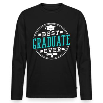 Meilleur diplômé de tous les temps Diplômés diplômés - T-shirt manches longues Premium bio Homme - noir - Devant - Nico (187cm)
