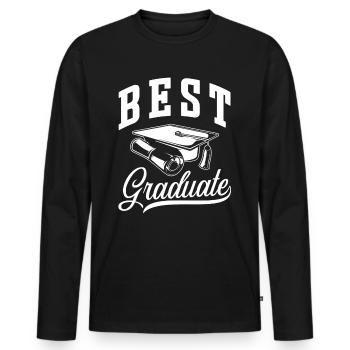 Prix du meilleur diplômé diplômé - T-shirt manches longues Premium bio Homme - noir - Devant - Nico (187cm)