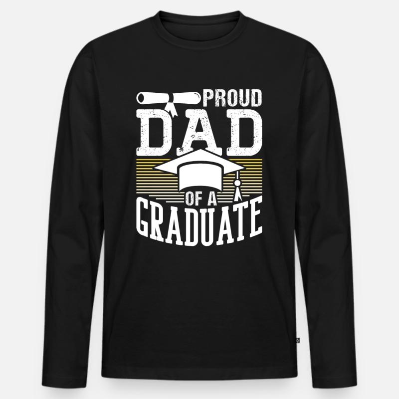 Stolzer Vater Eines Absolventen Abschluss - Männer Premium Bio Langarmshirt - Schwarz