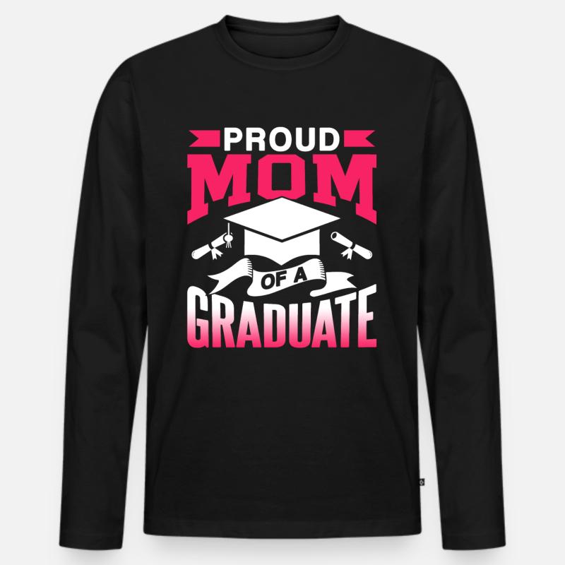 Stolze Mutter Einer Absolventin Abschluss - Männer Premium Bio Langarmshirt - Schwarz
