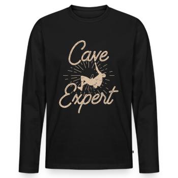 Höhlenforscher Höhle Caving Cave Höhlenwandern - Männer Premium Bio Langarmshirt - Schwarz - Vorne - Nico (187cm)