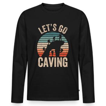 Gehen Wir In Die Höhle Caving Cave Höhlenwandern - Männer Premium Bio Langarmshirt - Schwarz - Vorne - Nico (187cm)
