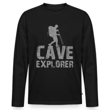 Speleologist Caving Cave Cave - Men's Premium Organic Long Sleeve Shirt - black - Front - Nico (187cm)