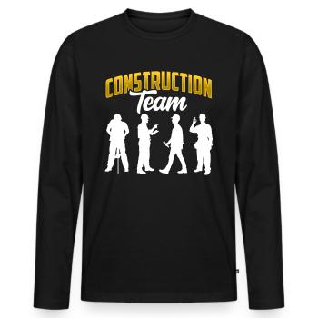 Équipe de construction Travail d’équipe Chantier de construction Travailleurs de la construction - T-shirt manches longues Premium bio Homme - noir - Devant - Nico (187cm)